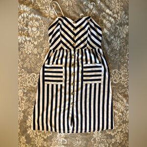 Stylehouse Striped Dress with Button front sundress spaghetti straps pockets XL